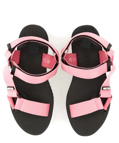 Moschino Women's Logo Print Strappy Platform Sandals In Pink