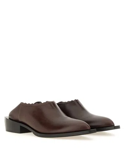 Moschino Women's Shootie Cuban Heel In Brown