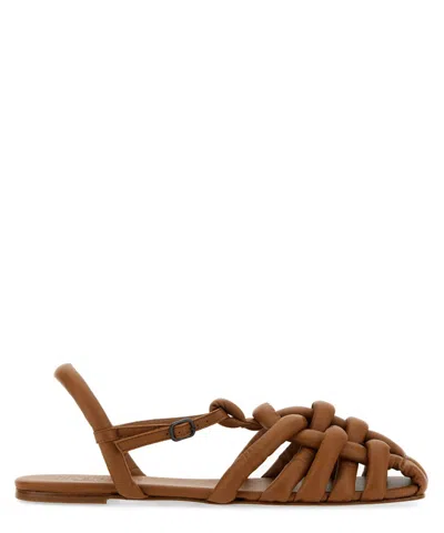 Hereu Cabersa Padded Leather Sandals In Brown