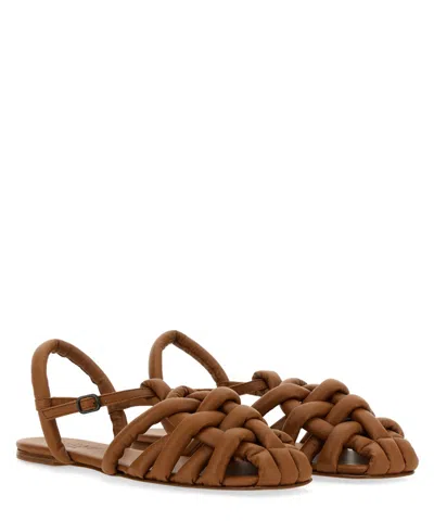 Hereu Cabersa Padded Leather Sandals In Brown