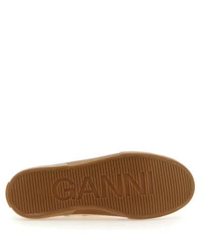 Shop Ganni Egret Sneakers In Beige