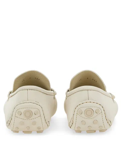 Shop Ferragamo Gancini Loafers In White