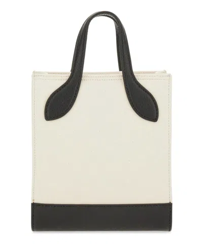 Bally Structured Bag With Detachable Strap And Bold Logo In Beige