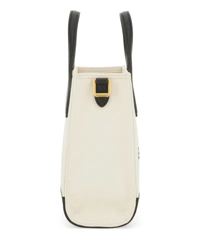 Bally Structured Bag With Detachable Strap And Bold Logo In Beige