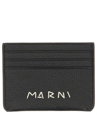 Shop Marni Darning Credit Card Holder In Black