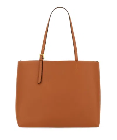 Mcm Medium Lauretos Reversible Leather Shopper Bag In Brown