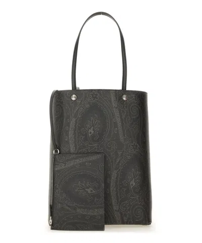 Shop Etro Paisley Tote Bag In Black