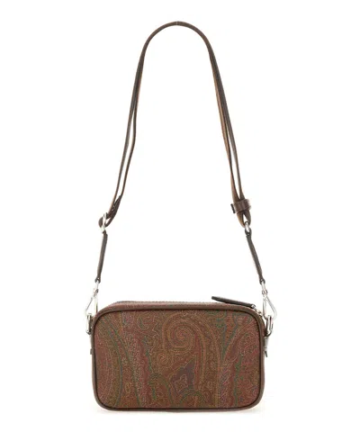 Etro Small Paisley Crossbody Bag In Brown