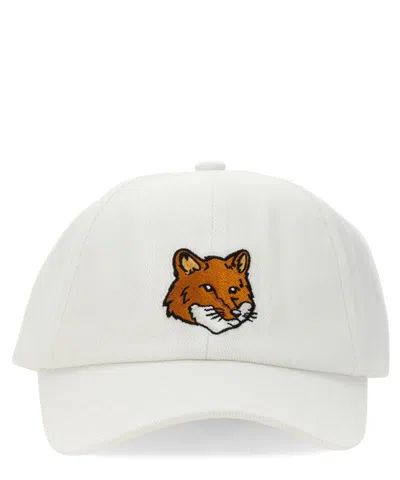 Maison Kitsuné Maison Kitsune White Cotton Baseball Cap In White