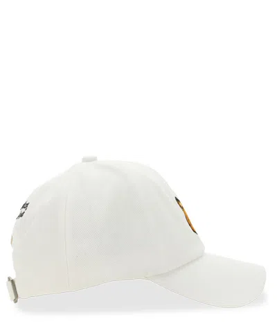Maison Kitsuné Maison Kitsune White Cotton Baseball Cap In White