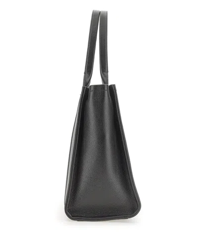 Marc Jacobs 'the Large Tote Bag' Black Shoulder Bag With Logo Lettering In Black