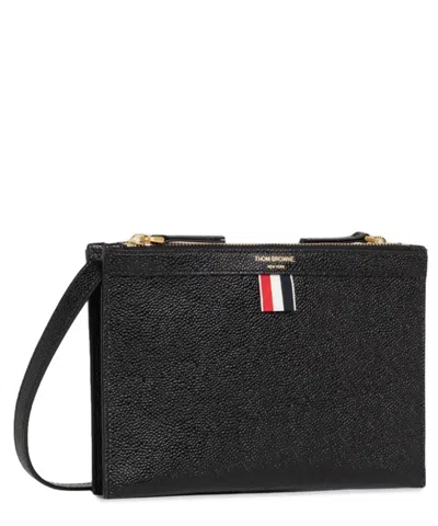 Shop Thom Browne Small Crossbody Bag In Black