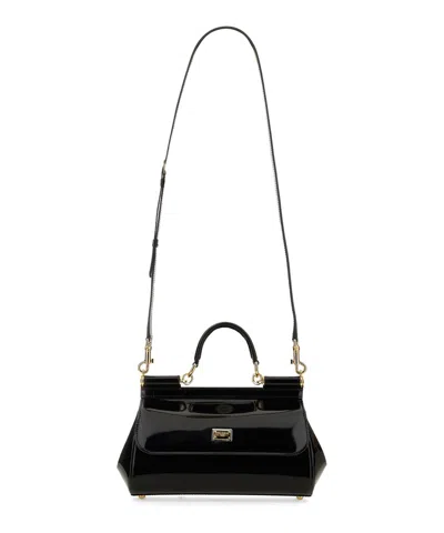 Shop Dolce & Gabbana Sicily Elongated Shoulder Bag In Black