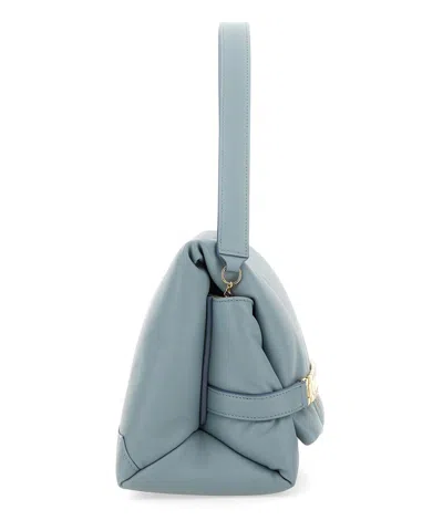 Victoria Beckham Puffy Pouch With Chain In Lightblue