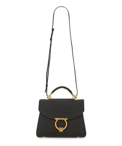Ferragamo Hooks Mini Handbag In Black