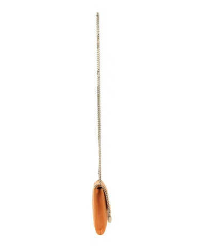 Stella Mccartney Textured Finish Mini Bag With Chain Strap In Orange