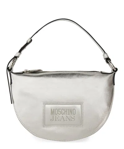 Moschino Hand Bag With Logo In Silver