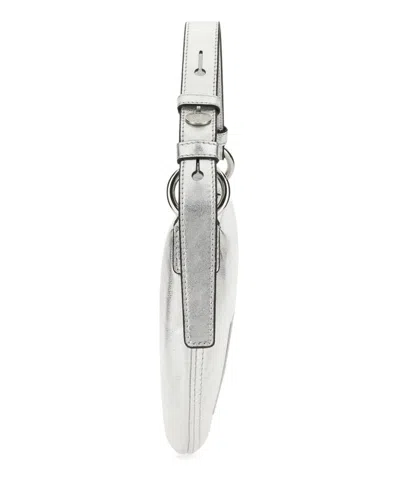 Moschino Hand Bag With Logo In Silver