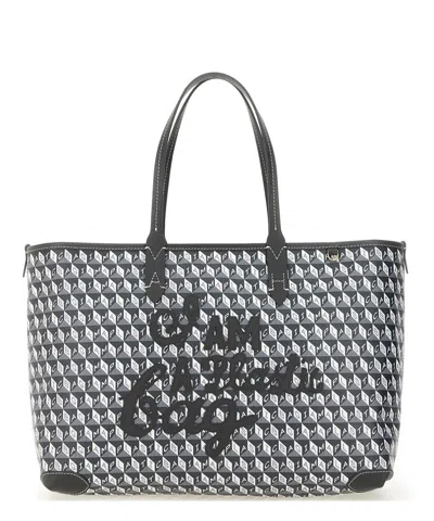 Shop Anya Hindmarch I Am A Plastic Bag Small Tote Bag In Grey