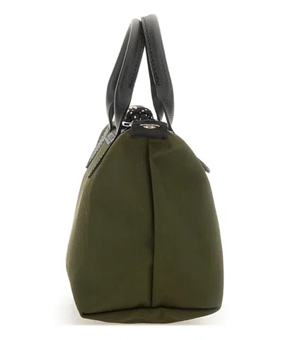 Longchamp Structured Green Polyamide Bag In Brown