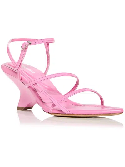 Gia Borghini Womens Patent Adjustable Strap Ankle Strap In Pink