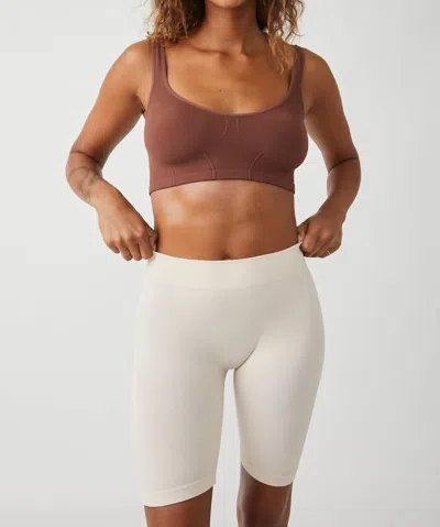 Free People Wide Eyed Seamless Corset Brallette In Chocolate In Gold