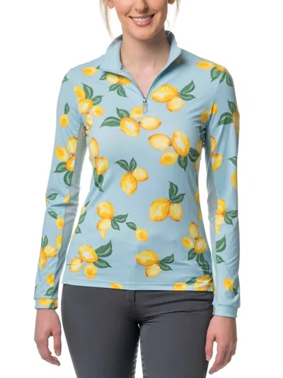 KASTEL DENMARK 1/4 ZIP LONG SLEEVE SUN SHIRT IN CAPRI LEMON 