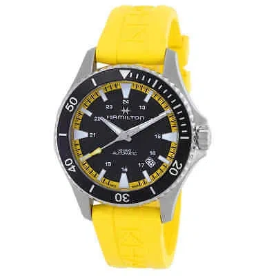 Pre-owned Hamilton Khaki Navy Automatic Black Dial Men's Watch H82395332