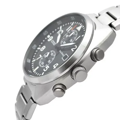 Pre-owned Citizen Ca7040-85e Black Chronograph Dial Silver Stainless Bracelet Mens Watch