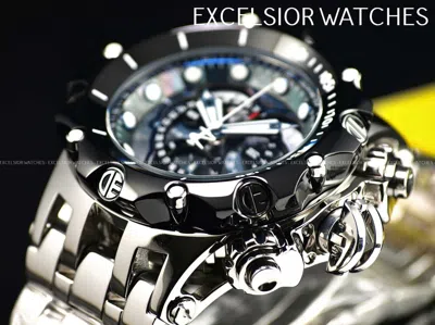 Pre-owned Invicta Reserve Venom Hybrid 51mm Swiss Master Chrono Blk Bezel Hp Ss Watch