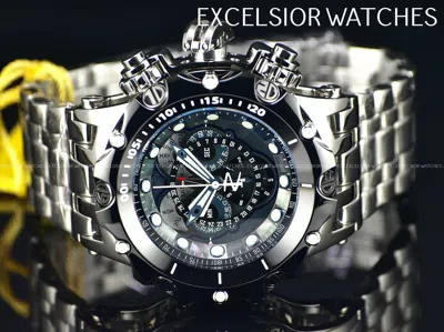 Pre-owned Invicta Reserve Venom Hybrid 51mm Swiss Master Chrono Blk Bezel Hp Ss Watch