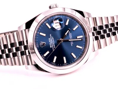 Pre-owned Rolex 2024  Datejust 41 Ref. 126300 - Blue Dial, Smooth Bezel, Jubilee Bracelet