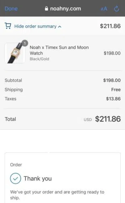 Pre-owned Timex Noah X  Sun And Moon Watch Presale - Confirmed Order/ December 2024