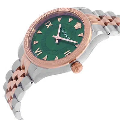 Pre-owned Versace Hellenyium Quartz Green Dial Ladies Watch Ve2s00422