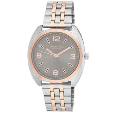 Pre-owned London Fog Keltic 38mm Cushion Case Bracelet Mesh Watch (lf056) In Rose Gold