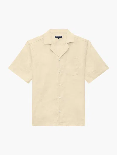 Frescobol Carioca Angelo Linen Shirt In Pale Olive