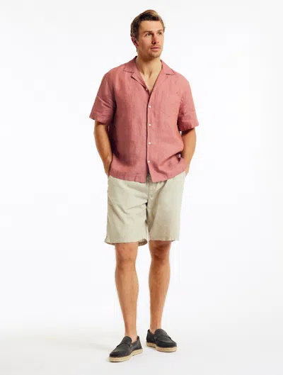 Frescobol Carioca Angelo Linen Shirt In Mauve