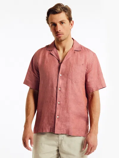 Frescobol Carioca Angelo Linen Shirt In Mauve