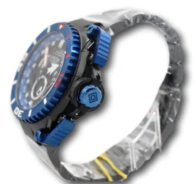 Pre-owned Invicta Sea Hunter Men's 57mm Large Anatomic Black Swiss Chronograph Watch 35011