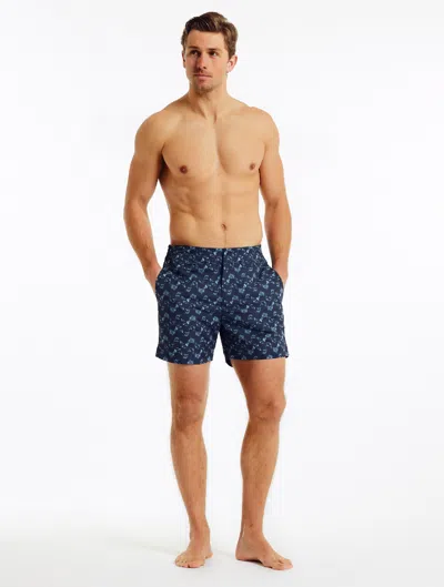 Frescobol Carioca Copa Camo Classic Swim Shorts In Summer Night & Navy