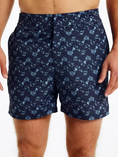 Frescobol Carioca Copa Camo Classic Swim Shorts In Summer Night & Navy