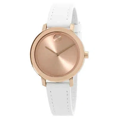 Pre-owned Movado Bold Evolution Quartz Rose Gold Dial Ladies Watch 3600891