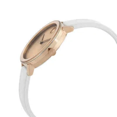 Pre-owned Movado Bold Evolution Quartz Rose Gold Dial Ladies Watch 3600891