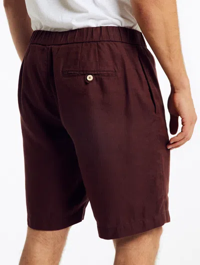 Frescobol Carioca Felipe Linen Shorts In Garnet