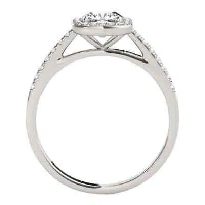 Pre-owned Maulijewels 1.25 Carat Cushion Cut Halo Diamond Moissanite Engagement Ring In In White