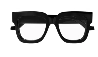 Pre-owned Gucci Gg1549o 001 Black Oversized Square Women Eyeglasses In Clear