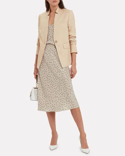Pre-owned Veronica Beard $545  Upcollar Linen Dickey Jacket In Beige