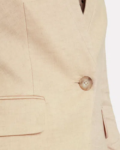 Pre-owned Veronica Beard $545  Upcollar Linen Dickey Jacket In Beige