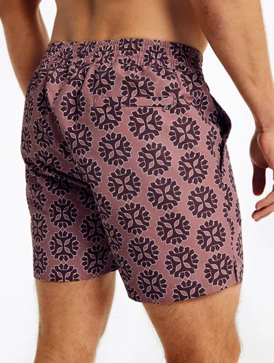 Frescobol Carioca Medalhao Classic Swim Shorts In Mauve & Garnet