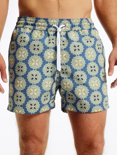 Frescobol Carioca Medalhao Sport Swim Shorts In Summer Night & Jungle Green